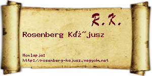 Rosenberg Kájusz névjegykártya